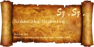 Szádeczky Szabolcs névjegykártya
