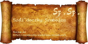 Szádeczky Szabolcs névjegykártya