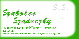 szabolcs szadeczky business card